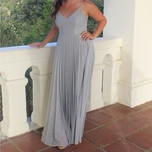Elegant Silver Evening Gown